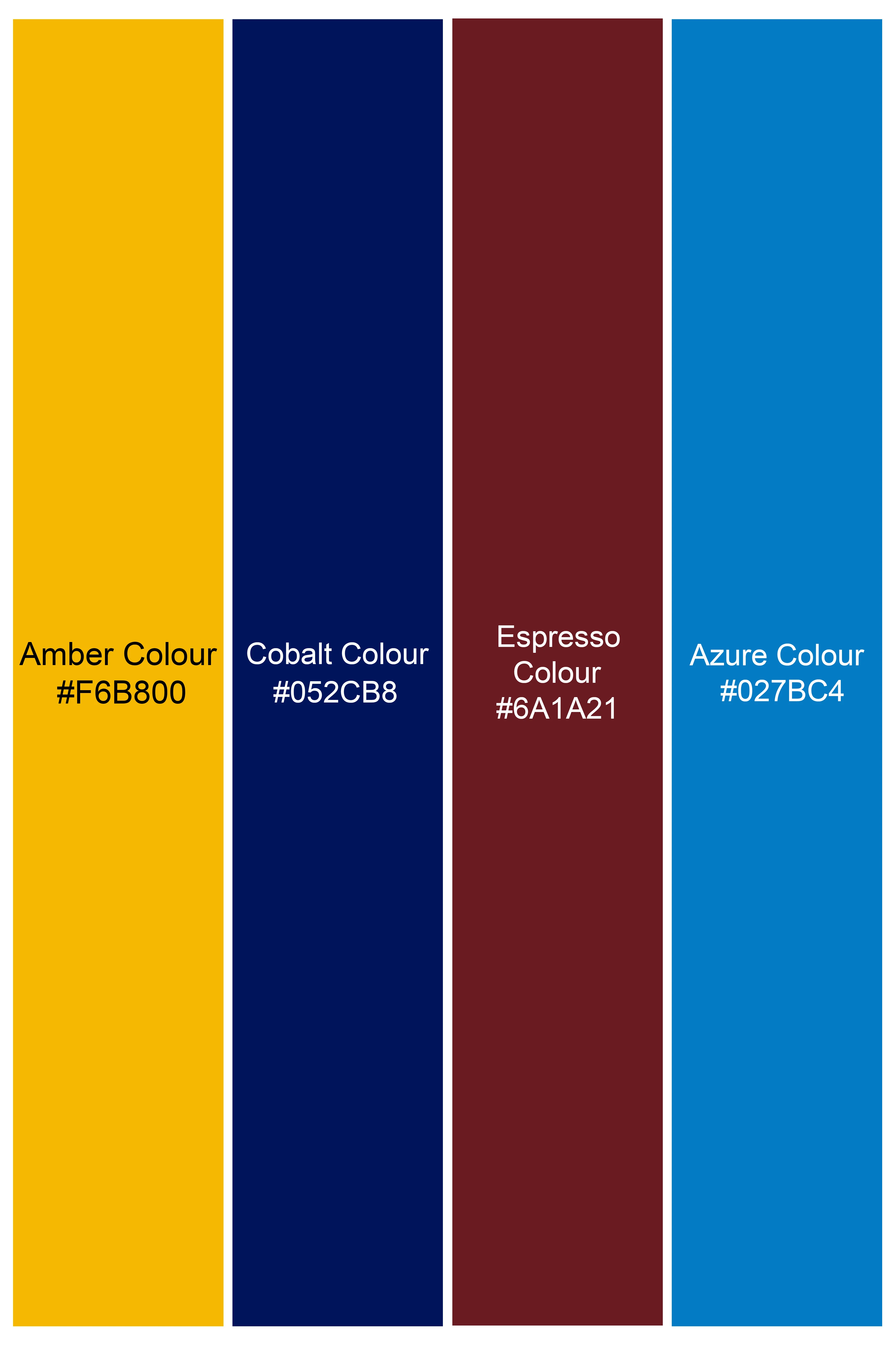 Amber Yellow with Cobalt Blue Multicolour Cotton Thread Embroidered Nehru Jacket - Image 6