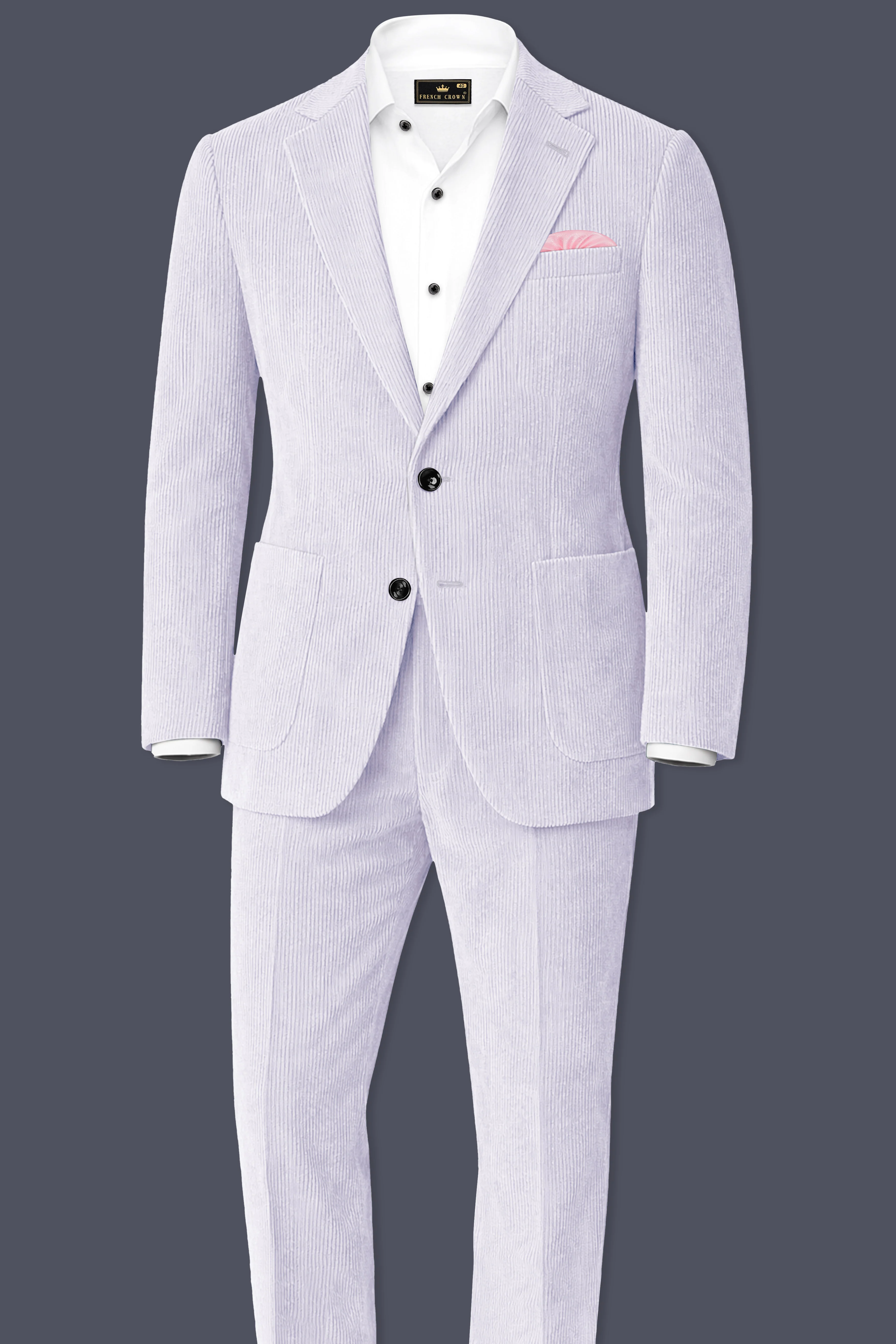 Auremerc-Mercury Gray Corduroy Single Breasted Sports Blazer - Image 10