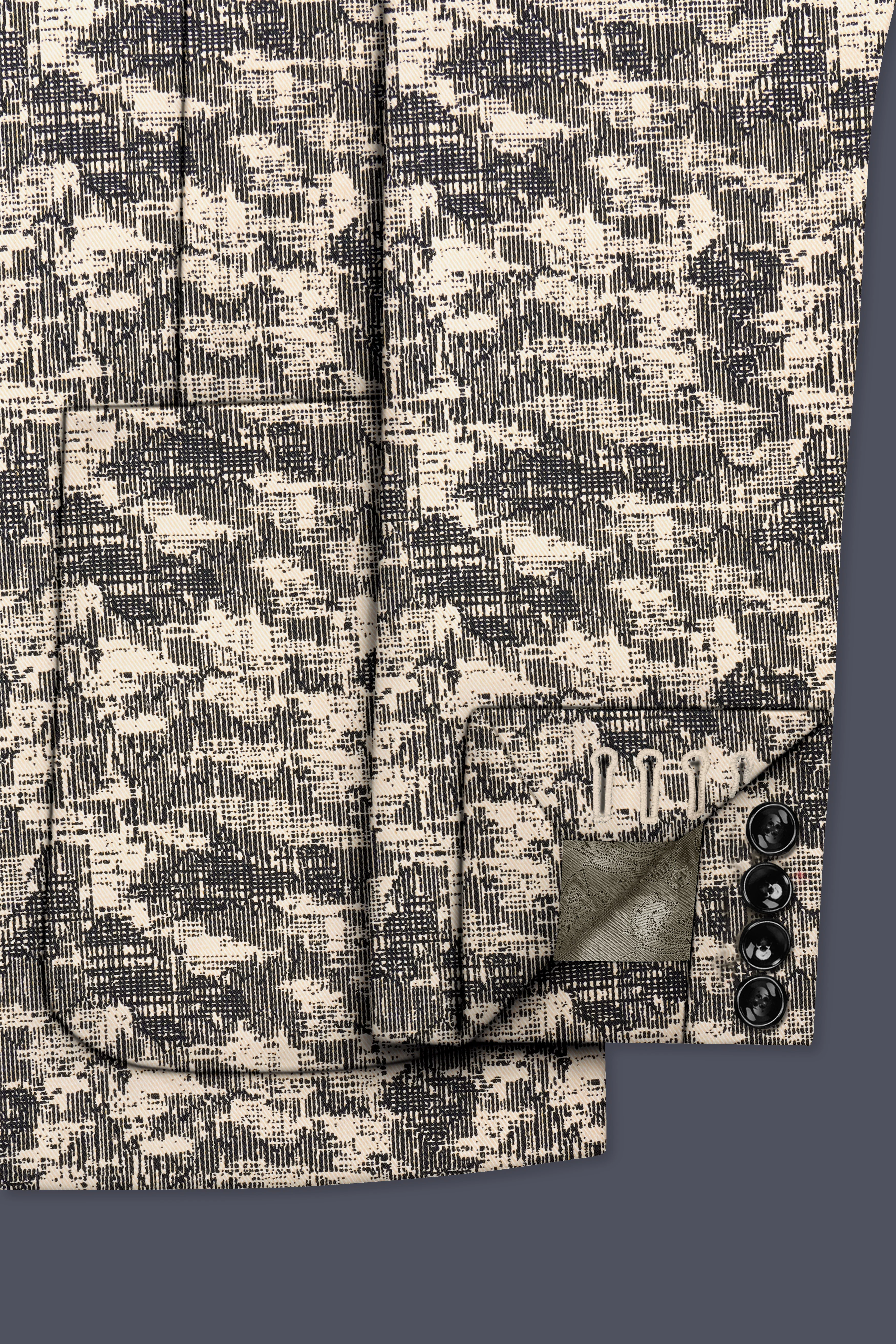 Bastille and Champagne Beige Abstract Print Designer Blazer - Image 6
