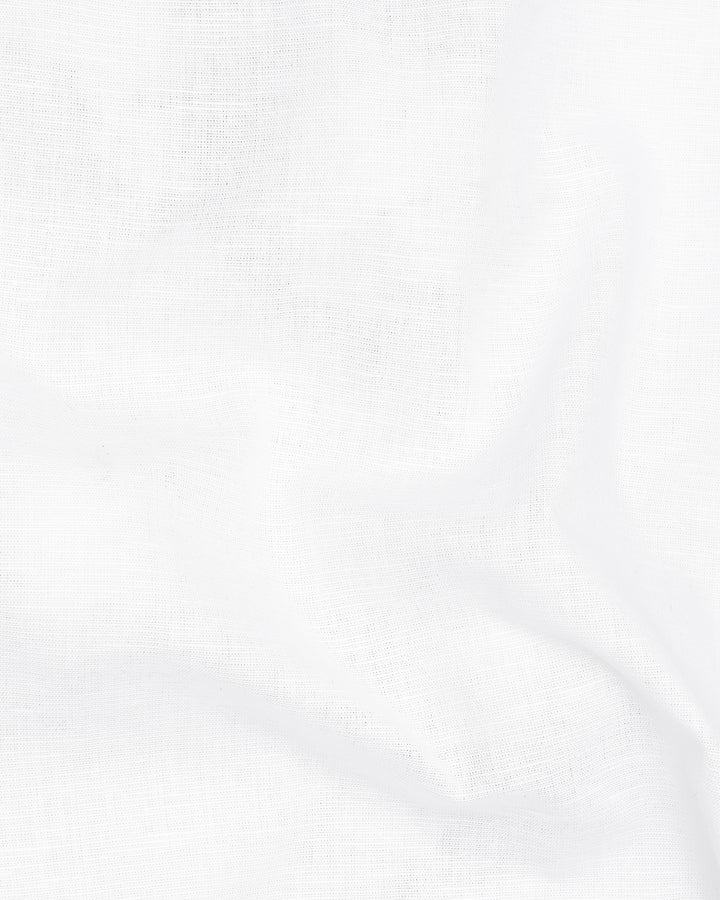 BRIGHT WHITE Luxurious LINEN SHORTS - Image 3