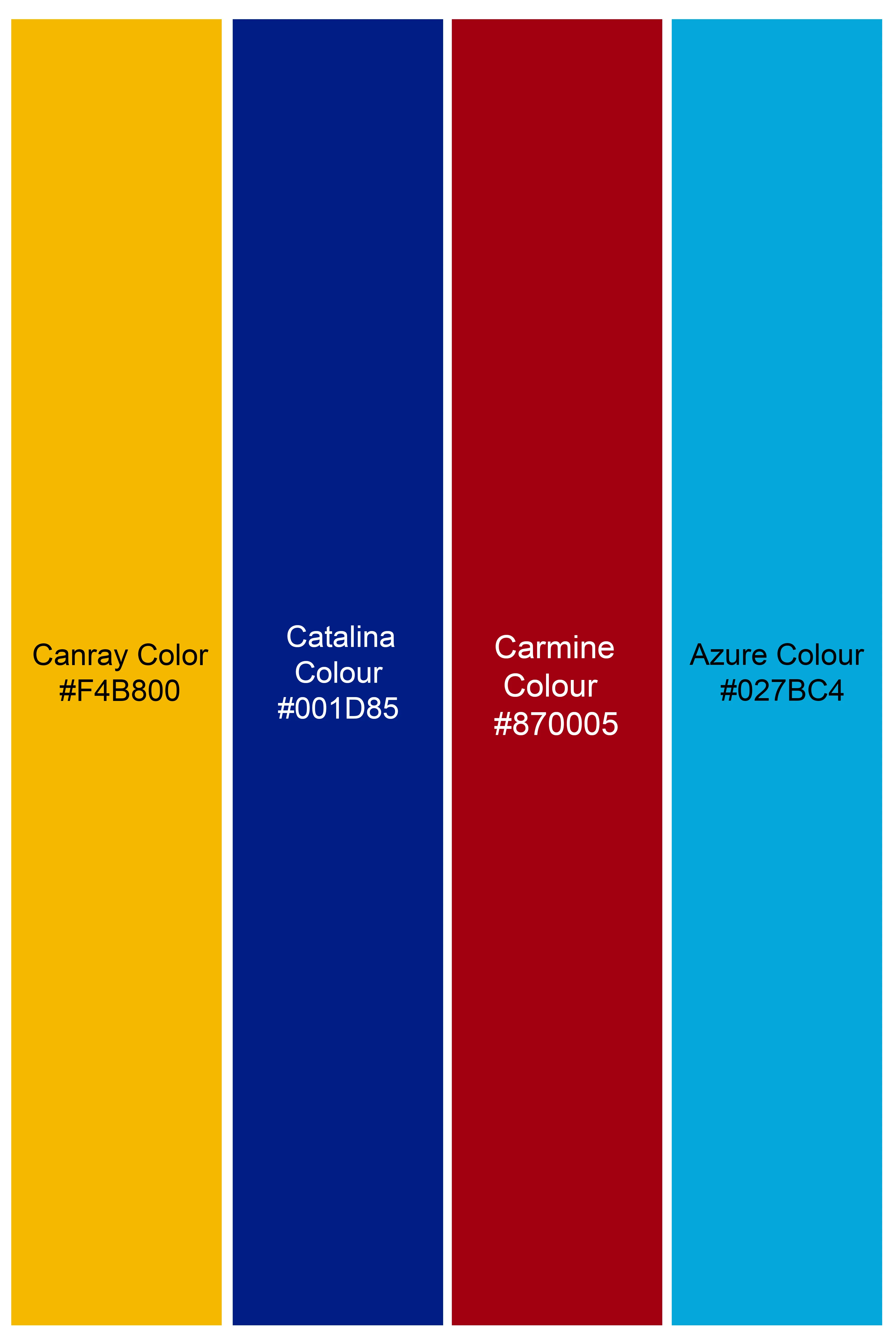 Canray Orange and Catalina Blue Multicolour Cotton Thread Embroidered Nehru Jacket - Image 7