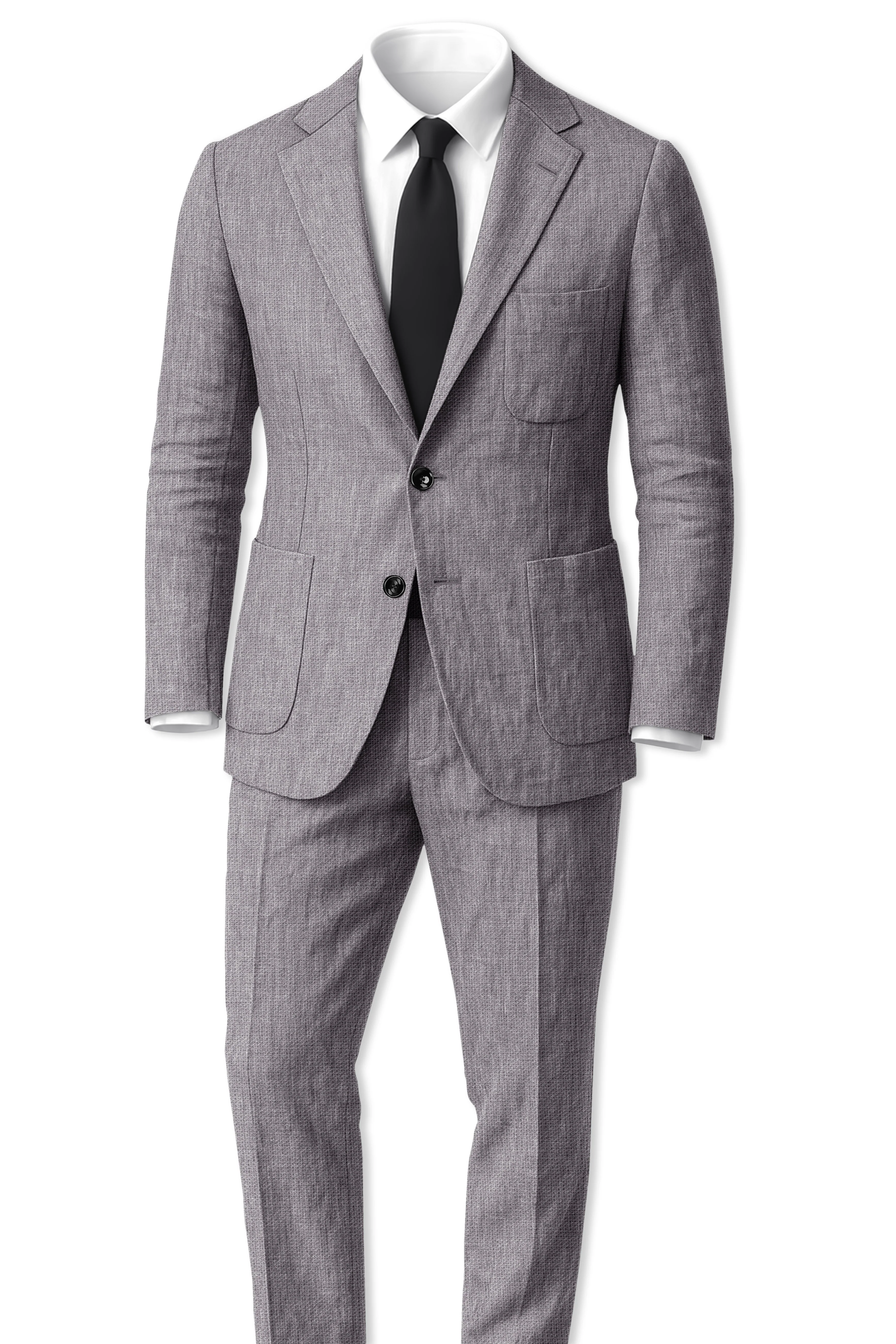 Cinerro-Monsoon Gray Luxurious Linen Single Breasted Sports Blazer - Image 4