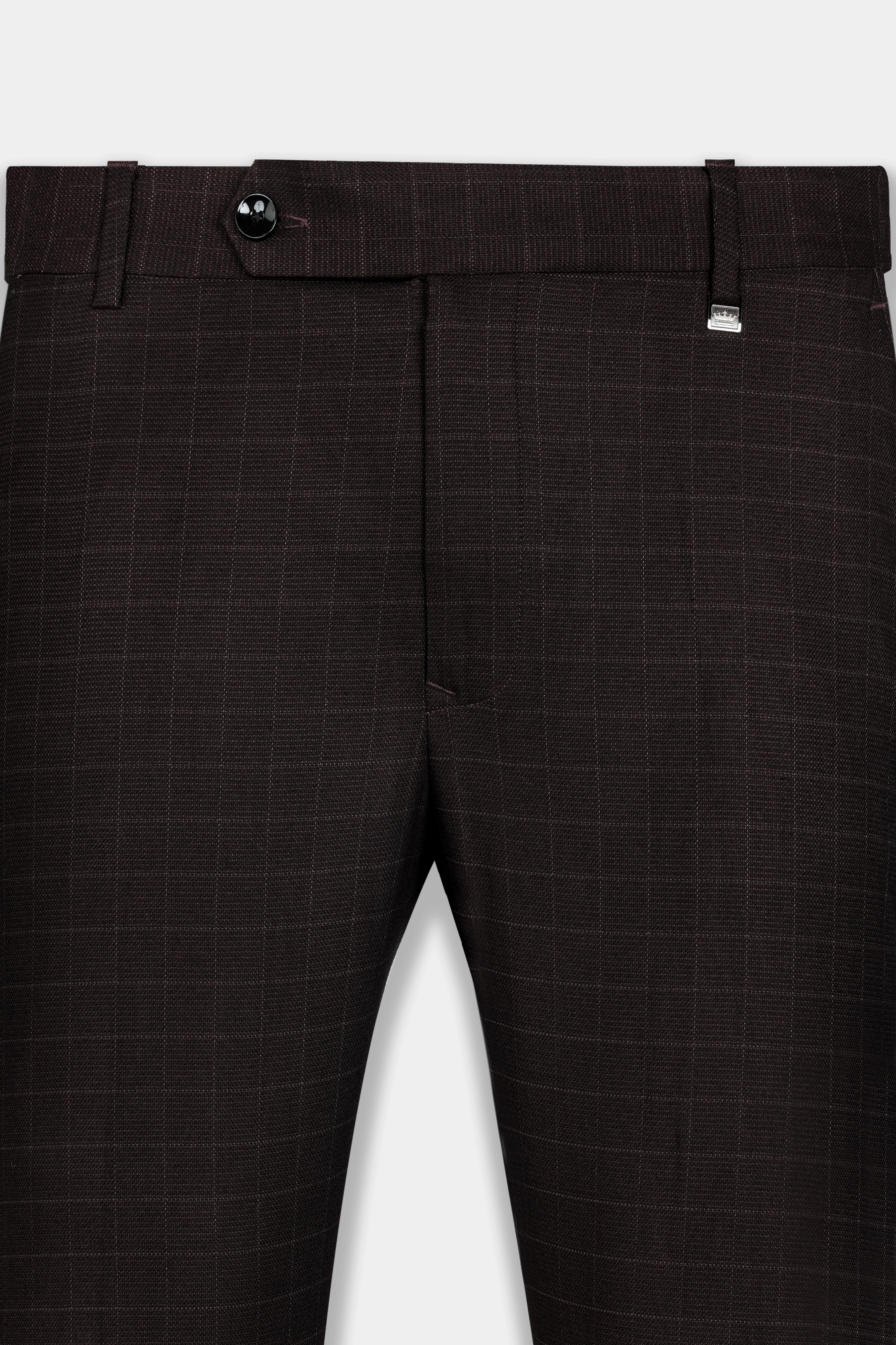 Gondola Brown Checkered and Embroidered Wool Rich Designer Suit - Image 10