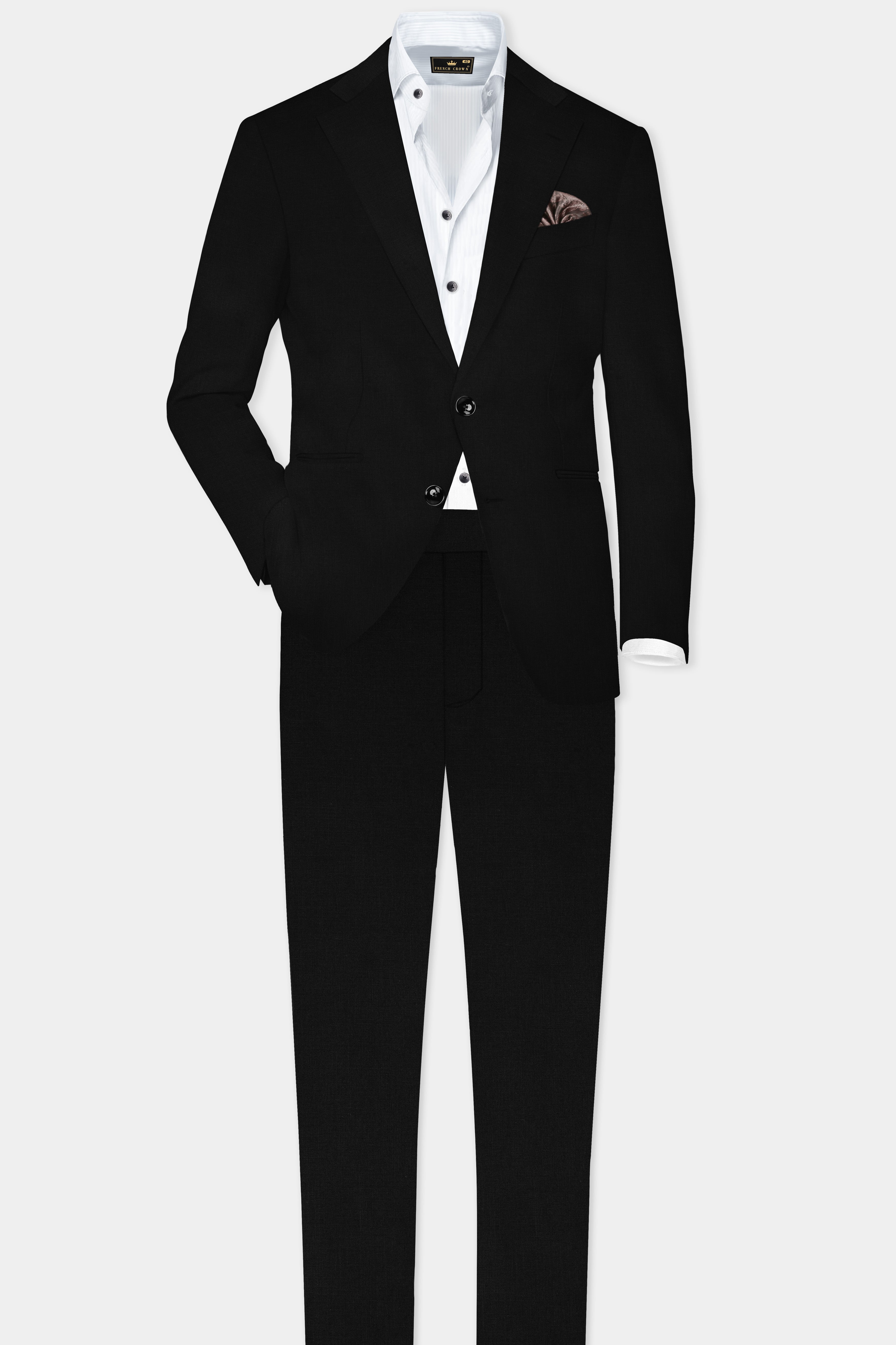 Jade Black Stretchable Waistband Luxurious Linen traveler Pants - Image 7