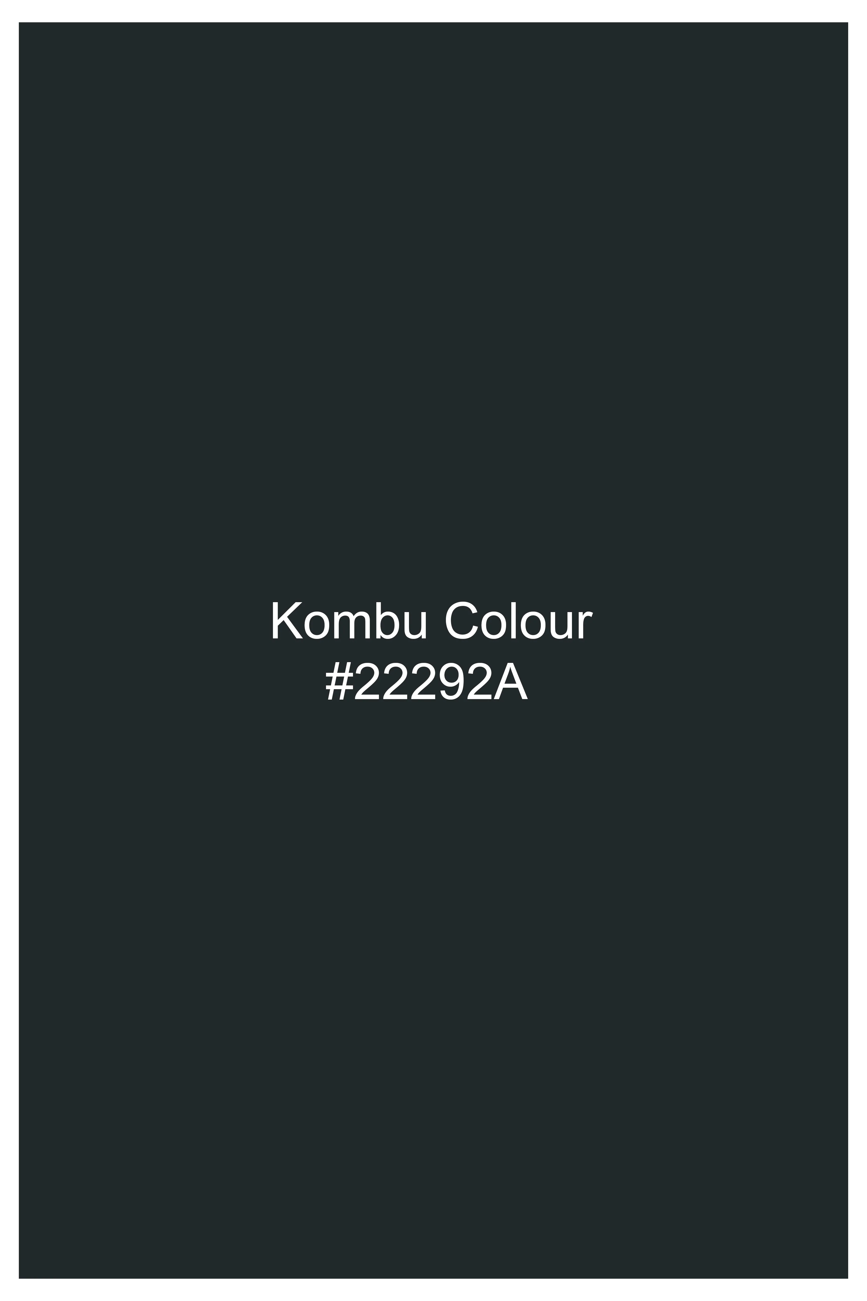 Kombu Green Stonework Velvet Designer Nehru Jacket - Image 6