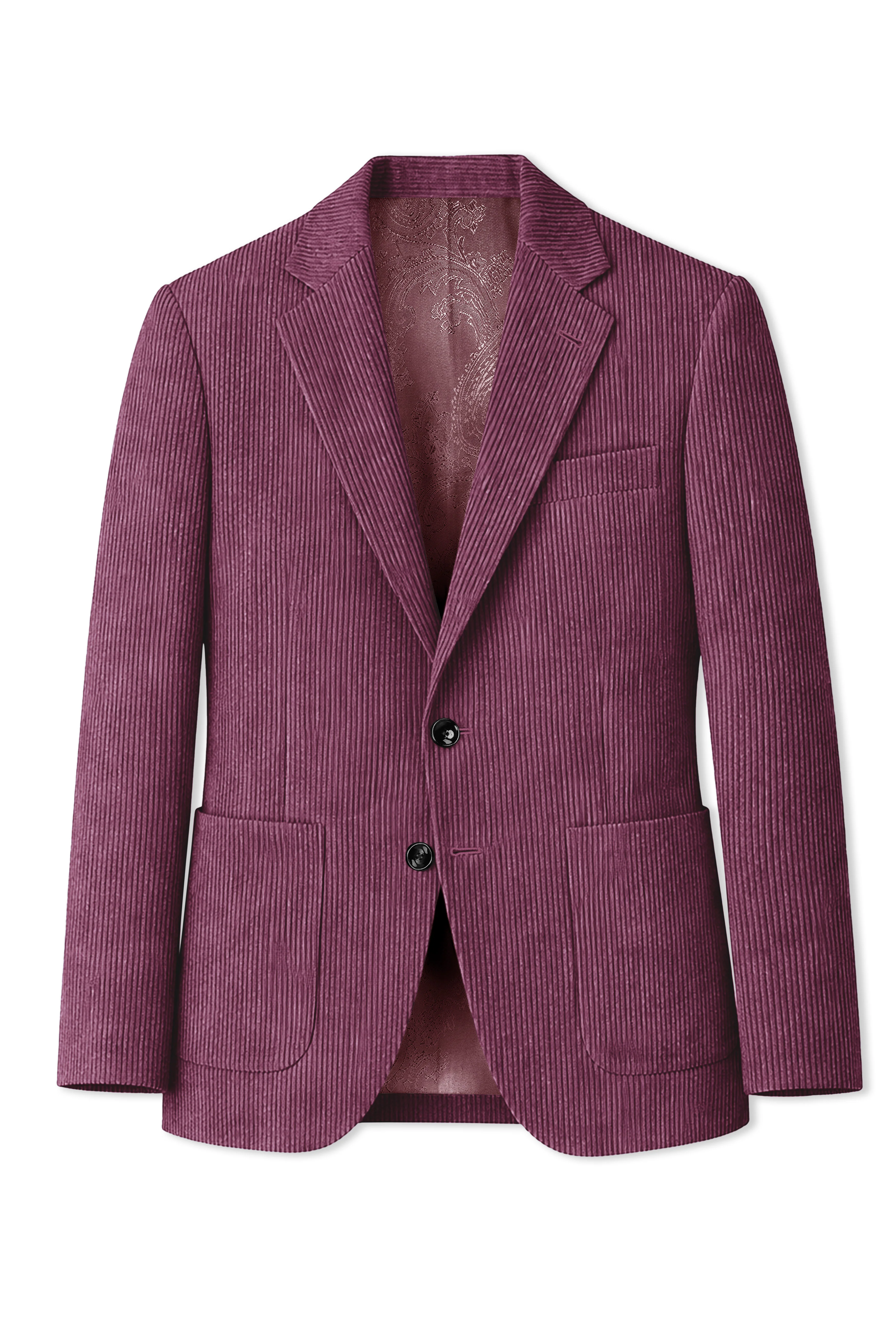Roselux-Cosmic Pink Corduroy Single Breasted Sports Suit - Image 8